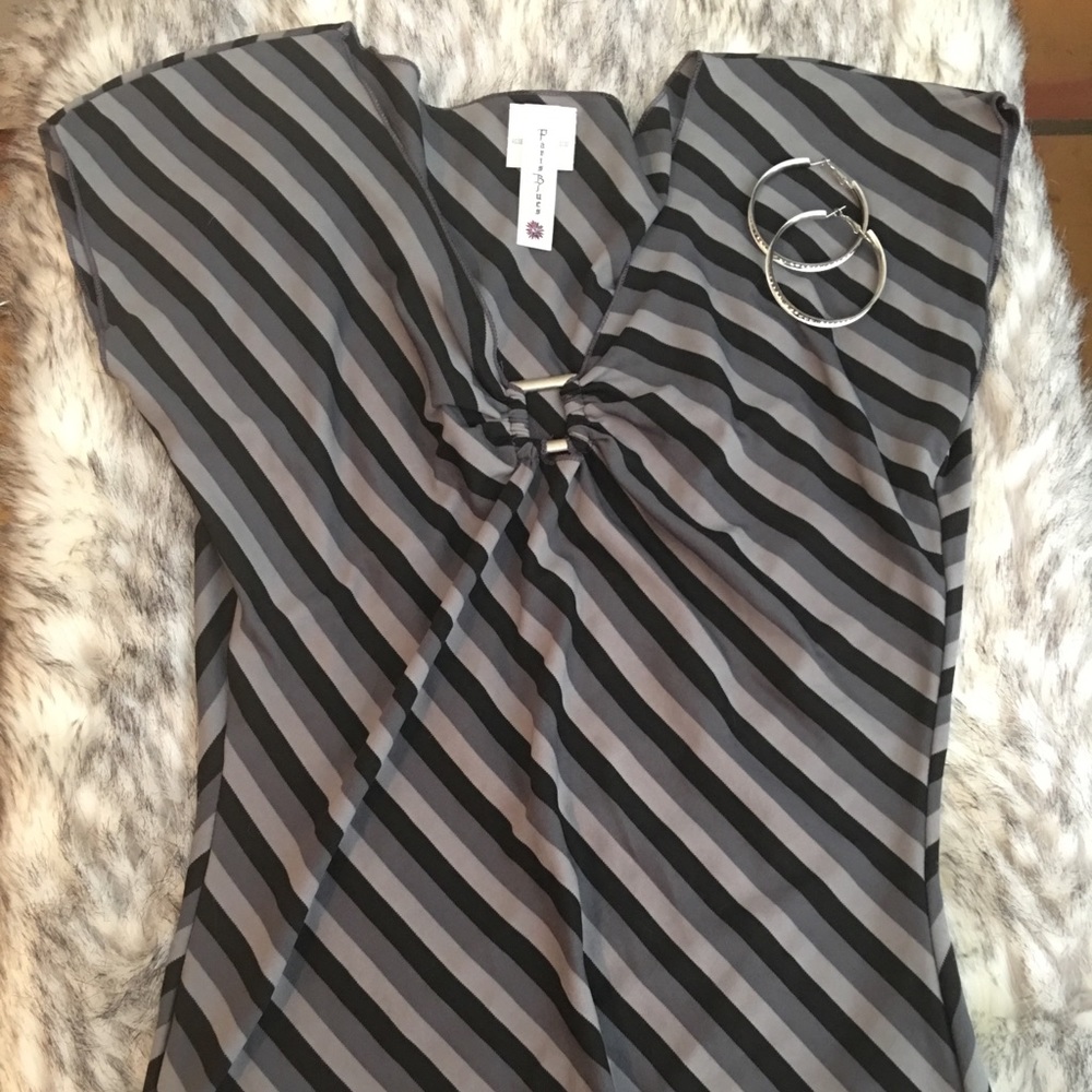 Paris Blues Vertical Striped Shirt In Grays
